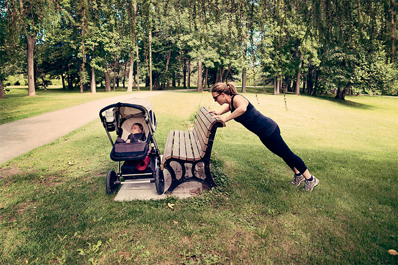 Calli Institute Blog-Mom exercising with baby in stroller